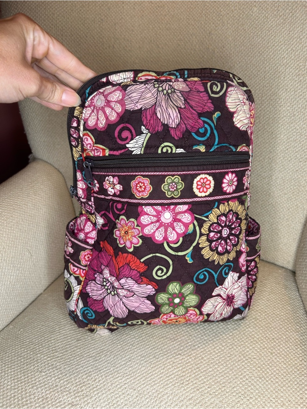 Vera Bradley mod floral pink Quilted Floral Mini Backpack